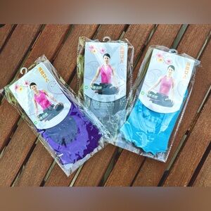 NWT Womens Toe-Less Yoga Pilates Fitness Socks - Pack of Three Pair